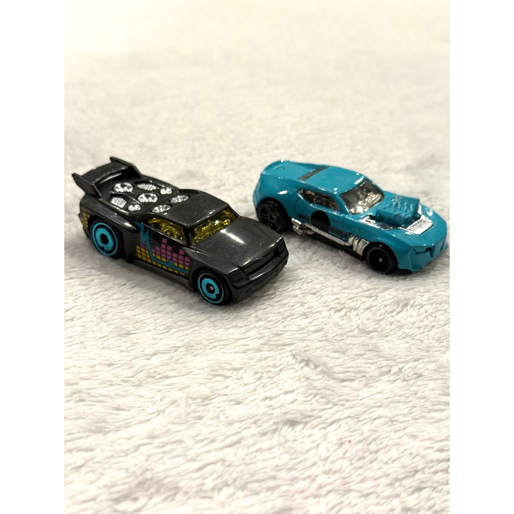 Hot Wheels Bassline Black and Twinduction Blue Diecast Toy Car Lot of 2